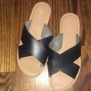 Old Navy- black, strap sandals